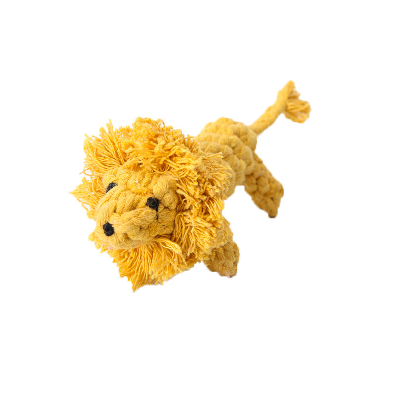 Pet Cotton Rope Lion Toy Chewing Molar Teeth Cleaning