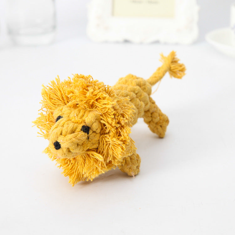 Pet Cotton Rope Lion Toy Chewing Molar Teeth Cleaning