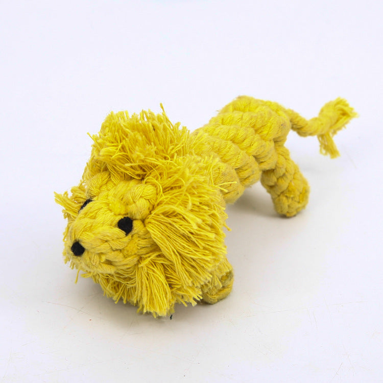 Pet Cotton Rope Lion Toy Chewing Molar Teeth Cleaning
