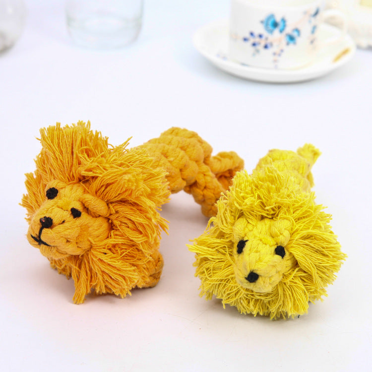 Pet Cotton Rope Lion Toy Chewing Molar Teeth Cleaning