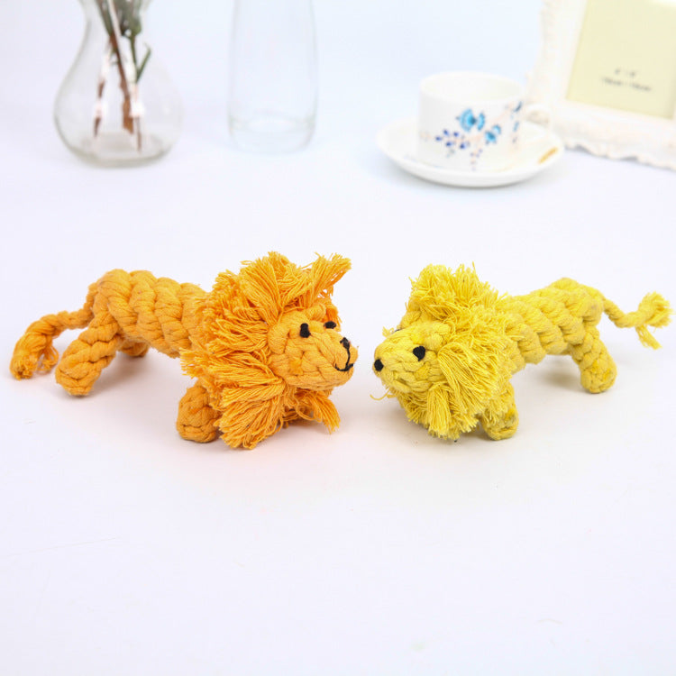 Pet Cotton Rope Lion Toy Chewing Molar Teeth Cleaning